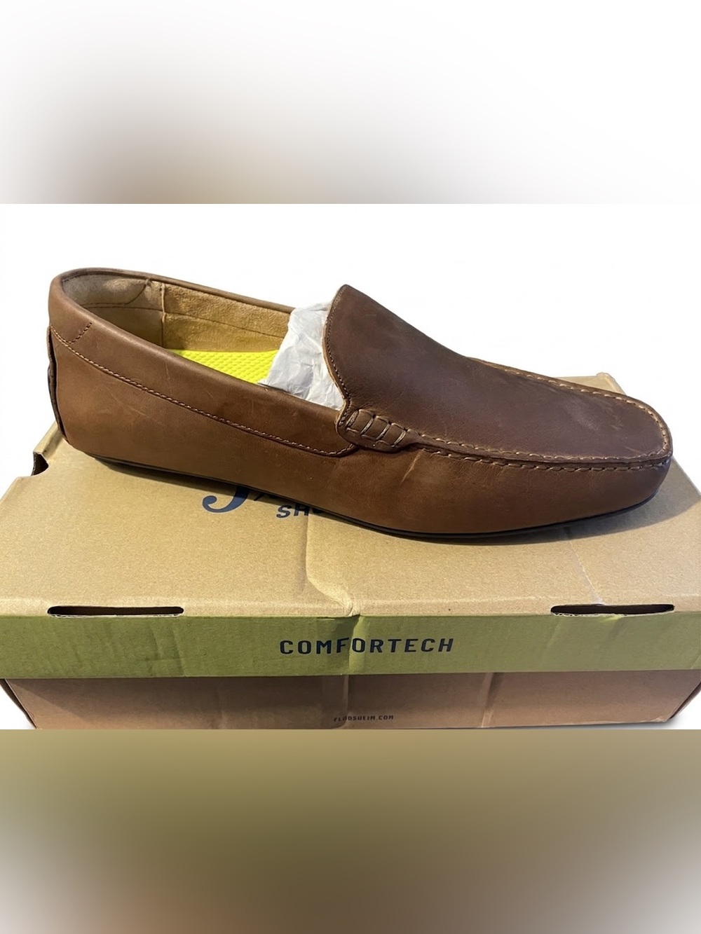NEW Florsheim Moc Toe Motor Venetian Driver Loafer Shoe Brown Size 10.5 Wide